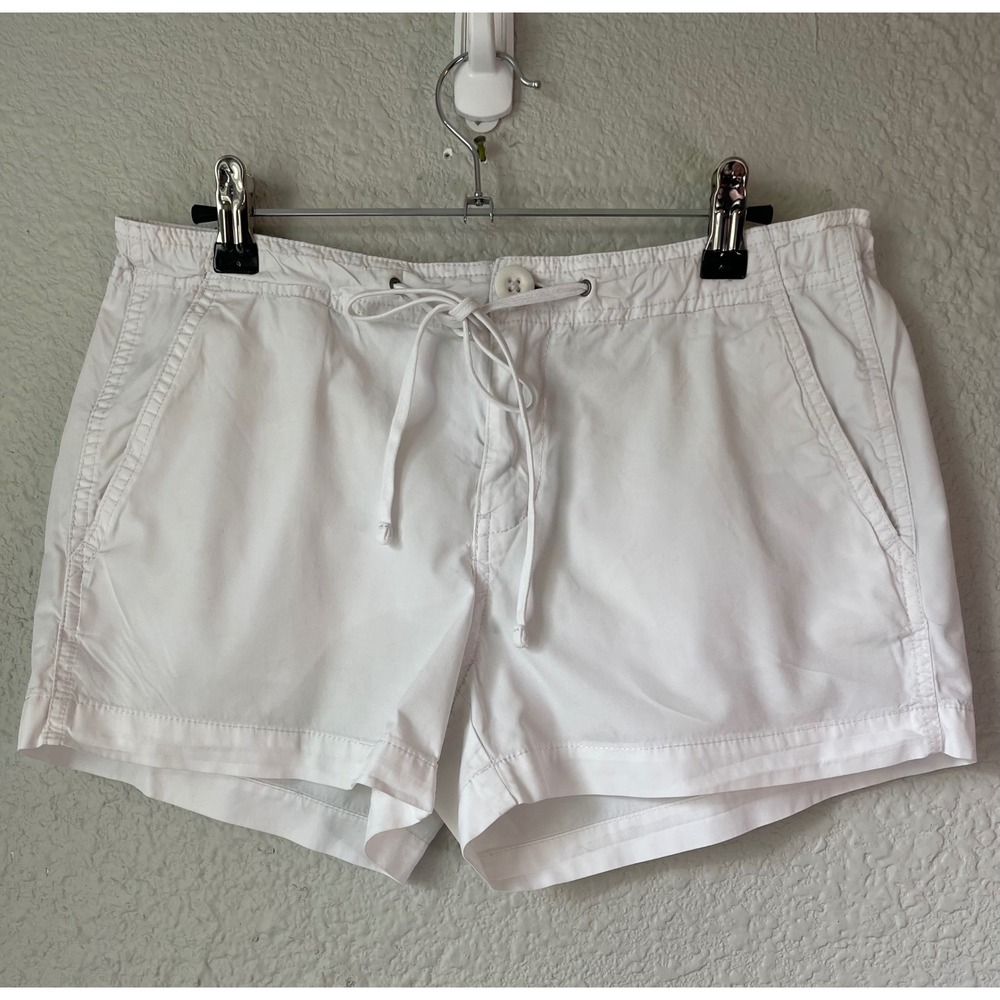 GAP White Cotton Blend Drawstring‎ Waist Cargo Pocket Shorts Womens Size 2